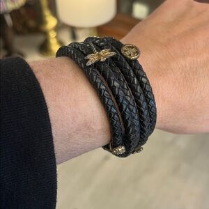 Black Leather Braided Bracelet